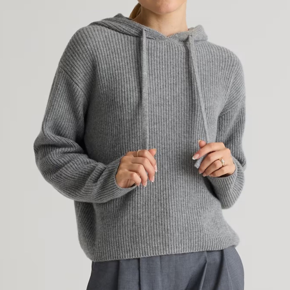 Quince cashmere fisherman hoodie- M